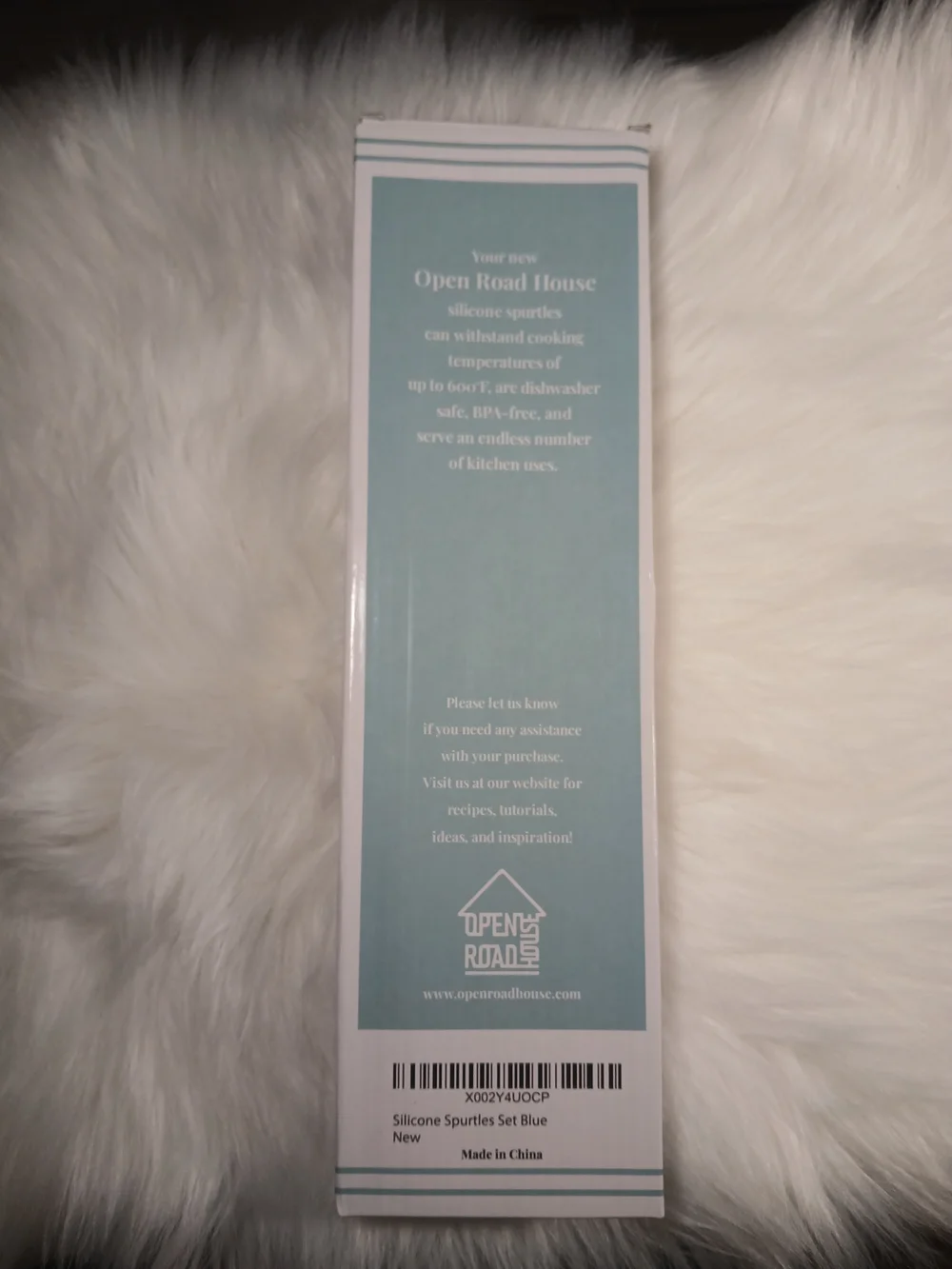 Open Road House Silicone Spurtles Set of 4 - Light Blue